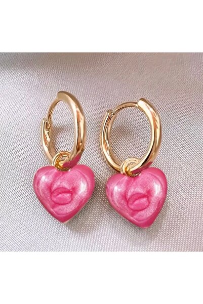 Accessories Moon Home Collection Şık Fransız Tarzı Simli Pembe Bombeli Kalp S...