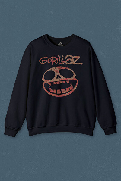 so cool Hanorac bleumarin Gorillaz Rock Music Music Printed Sweat unisex