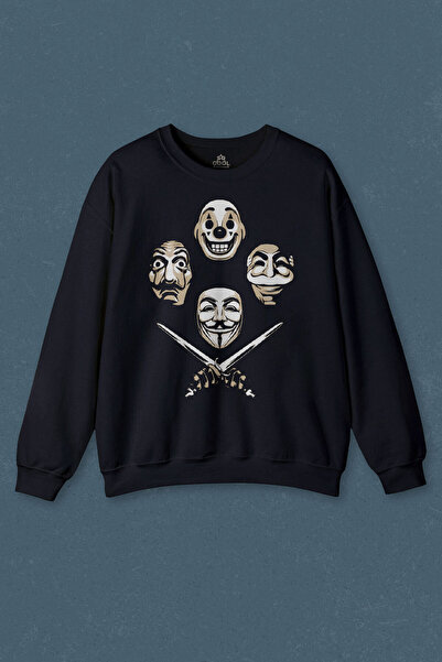 so cool Hanorac bleumarin La Casa V For Mr Robot Queen Bohemian Anarchy Imprimat Sweat unisex