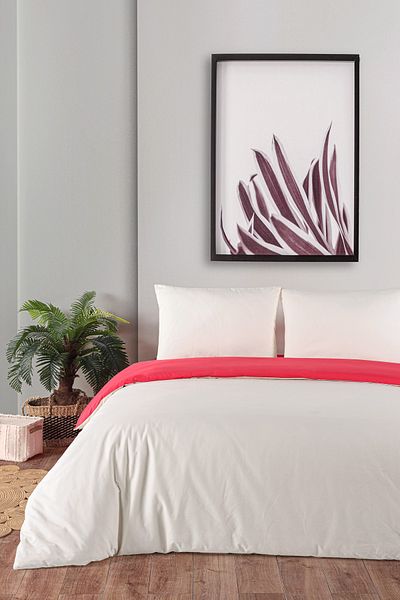 Evim Red Cream 100% Cotton Akfil Teknik European Team 200X220 cm Double