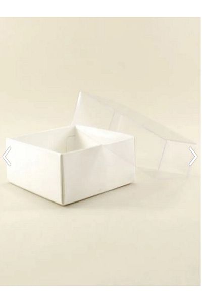 sm natural White Acetate Lid Cardboard Box Solid Color 10Pcs