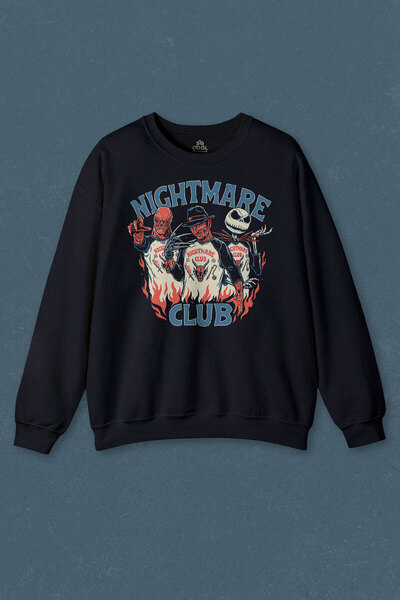 so cool Hanorac bleumarin Nightmare Club Horror Film Halloween Imprimat Trans...