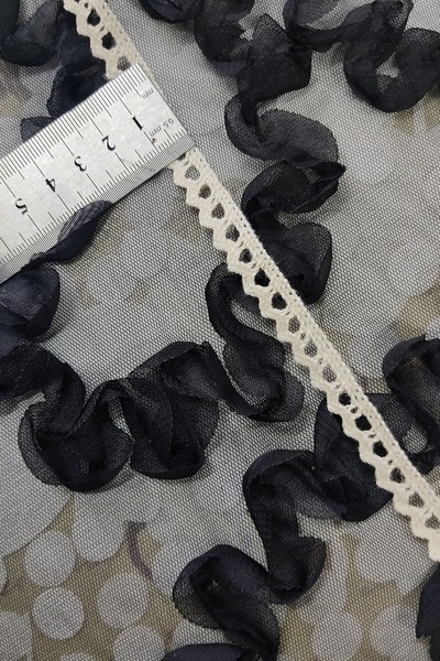 DUAYEN Δαντέλα γκιπούρ βαμβακερή κοπανάκι με τραγανό σχέδιο 3 μέτρα