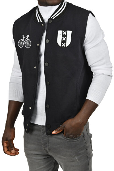 DeepSEA Ανδρικό κέντημα ποδηλάτου σκούρο μπλε ναυτικό με κεντημένο κολεγιακό γιλέκο με τρεις κλωστές 2304773