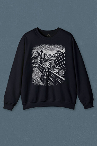 so cool Hanorac bleumarin Scream Edward Munch Pictură Horror Pictor