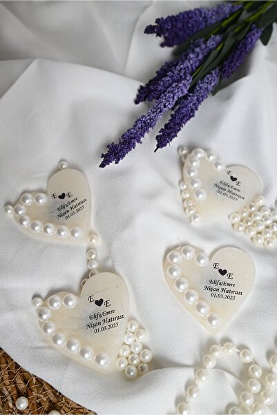 Frisson 20- Adet Epoksi Kalpli Incili Magnet Söz Nişan Nikah Düğün Kına Hediy...