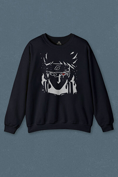 so cool سويت شيرت أزرق داكن مطبوع عليه رسوم متحركة ناروتو كاكاشي للجنسين