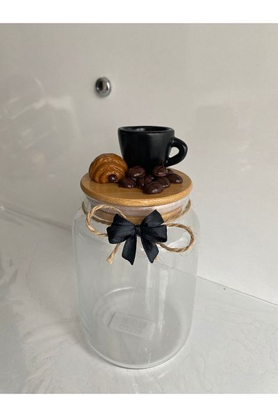 GÖNÜL Ceramic Varnished 800ml Jar with Cup