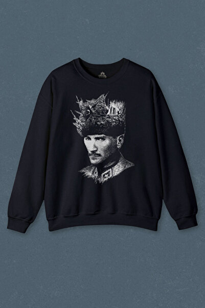 so cool Hanorac bleumarin Ataturk Çanakkale Siluetă Tipografie Mustafa Kemal Republic Transpirație unisex imprimată