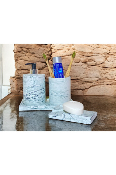Chiko Mall Σετ αξεσουάρ μπάνιου από σκυρόδεμα με μοντέρνο σχέδιο με θέμα το μ...