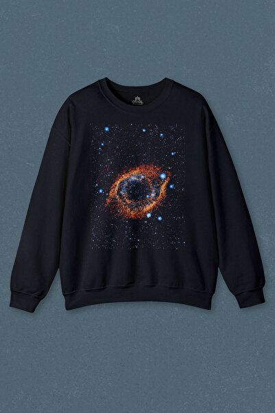 so cool سويت شيرت أزرق داكن Space Space Universe Galaxy Size Light Speed مطبو...