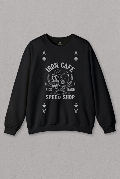 so cool Unisex majica Kupa Ace karte za igranje Iron Cafe Ride Hard Speed Sho...