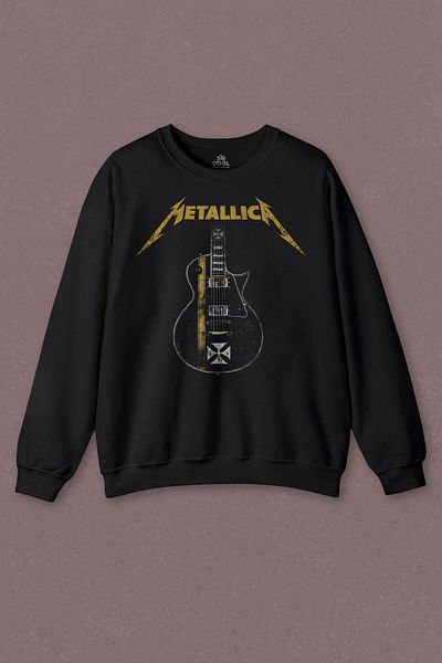 so cool Унисекс суитшърт Metallica с щампа на китара Iron Cross