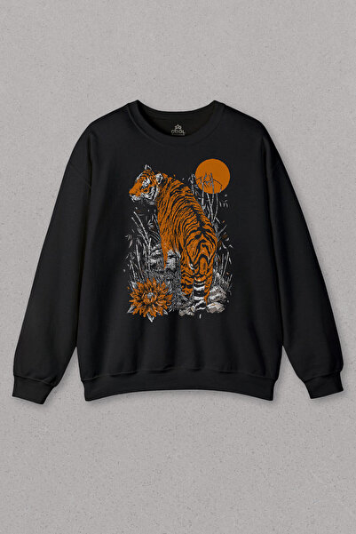so cool Unisex dukserica Tigar Mesec Pun Mesec Mesec Tigar Štampano Znoj