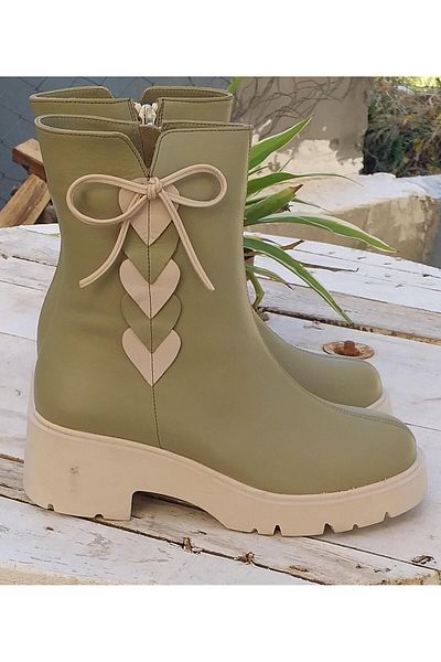 NISH N24120 Γυναικείες καθημερινές μπότες Combincolor από γνήσιο δέρμα