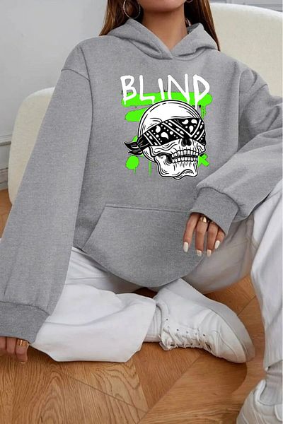 LAND MODA -Women's Sweatshirt Printed Hodies Compact Fabric (Cotton Inside)