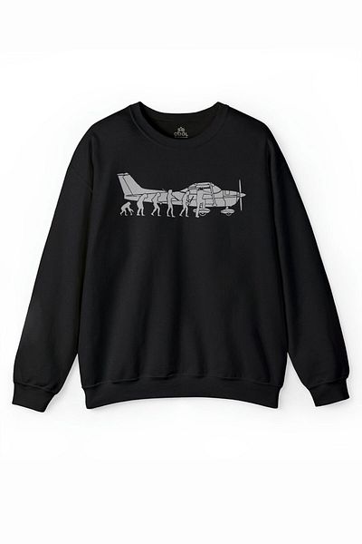 so cool Hanorac imprimat cu avionul Human Monkey Evolution Cessna