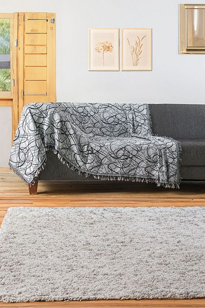 Rell Home غطاء أريكة فاخر من القطن غير قابل للانزلاق - شال أريكة متعدد الأغراض