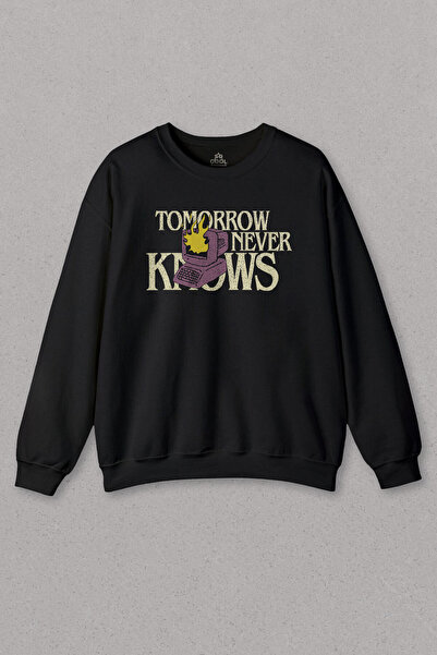 so cool Unisex dukserica Tomorrow Never Knows y2k Future Vintage Street crna ...