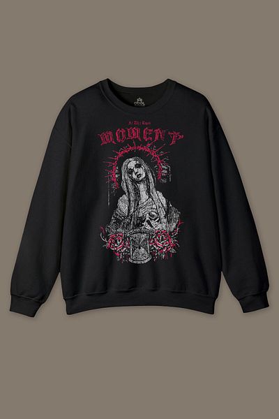 so cool Черен суитшърт с щампи Hip Hop At The Last Moment Trapstar Gothic Gothic Trap Суичър с щампи