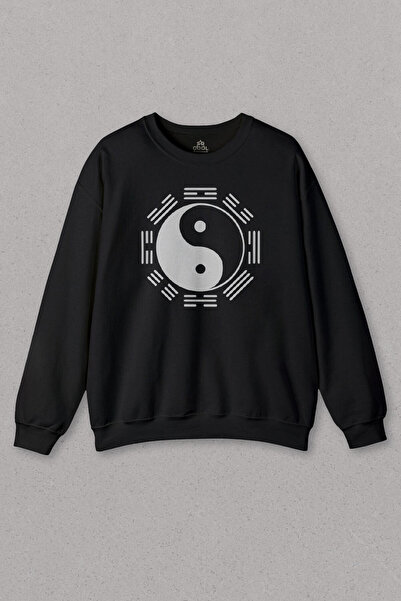 so cool Hanorac unisex Alb-negru Ying Yang Pokemon Minimal Printed Sweat