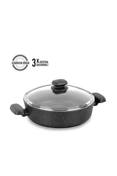 KORKMAZ Granite Induction Pots and Pans Set 7 Pieces Ornella 26 cm