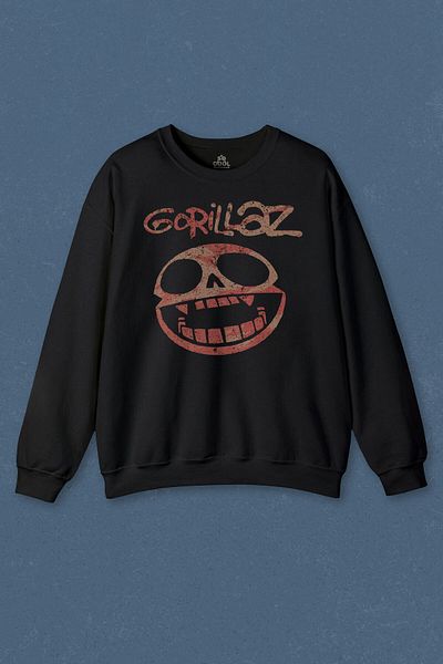 so cool Унисекс суитшърт с принт на Gorillaz Rock Music