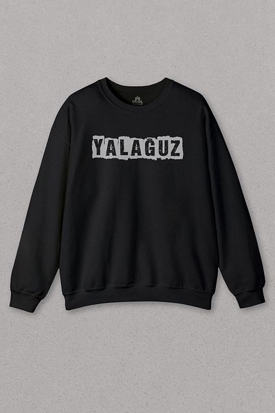 so cool Unisex Μαύρο φούτερ Yalağuz Lonely Man Trabzon Rize Μαύρη Θάλασσα με στάμπα