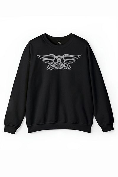 so cool Суитшърт с щампа Aerosmith Steven Tyler Black On Black Wings