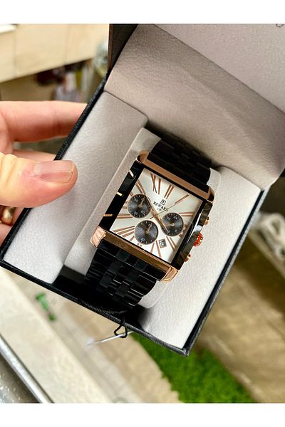 Reward Men's Wrist Watch Black Color 3Atm Waterproof Steel Cord Bracelet Gift