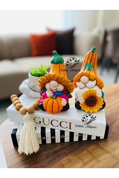 evdeki atölyem Kabak Gnome Çift dekoratif biblo (Sevgiliye hediye)