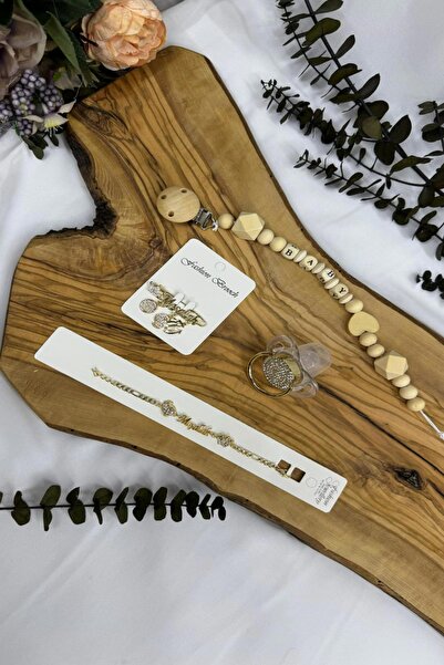 Serap Yılmaz Sahi Isimli Bebek Emzik Zinciri Ve Maşallah Yaka Iğneli Künye Se...