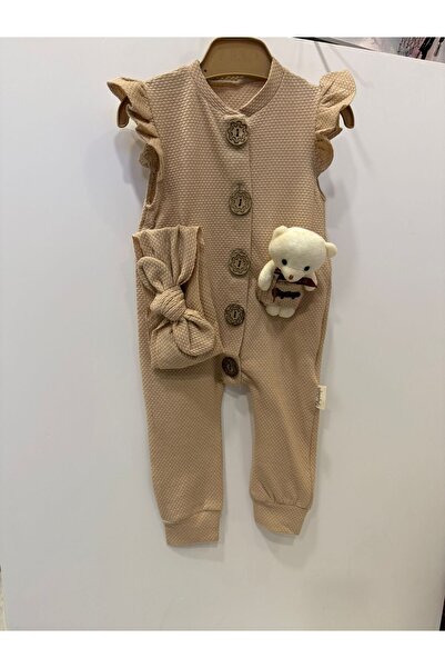 popshops baby Teddy Bear Bandana Jumpsuit