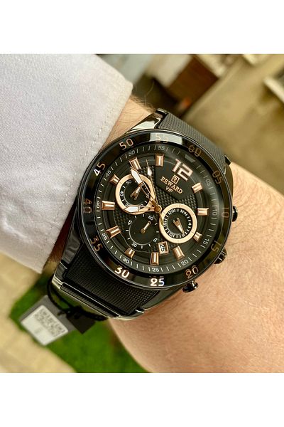 Reward Men's Sports Model Wrist Watch 3Atm Waterproof Black Color Bracelet Gift