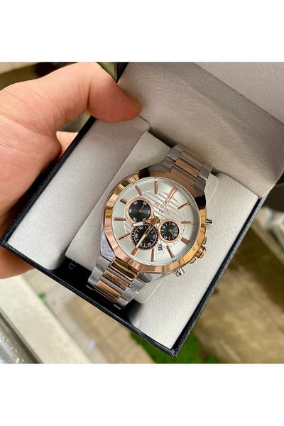 Reward Men's Silver Color Steel Wrist Watch - 3 Atm Waterproof Bracelet Gift