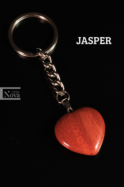 CessNova Πιστοποιημένο μπρελόκ από φυσική πέτρα σε σχήμα καρδιάς, δώρο για τη...