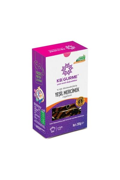 Kbgurme Glutensiz & Vegan Filizlendirilmiş Yeşil Mercimek Rigatoni 200 gr