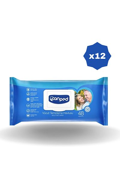 Canped Body Cleaning Towels 48 Pack - (12 Pieces)