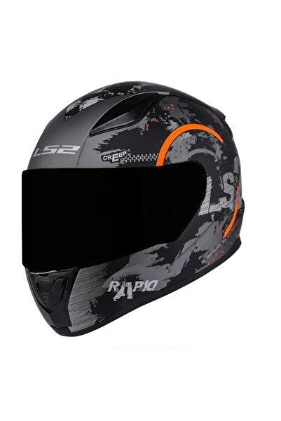 LS2 RAPID 2 CIRCLE FULLFACE MOTOSİKLET KASKI SİYAH CAMLI VE ŞEFAF CAMLI