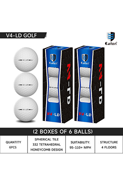 Choice 6 قطع من كرات الجولف كايتون برو - 4 طبقات، دوبونت سورلين، تضيف 30 ياردة، أداء مثالي للبطولات