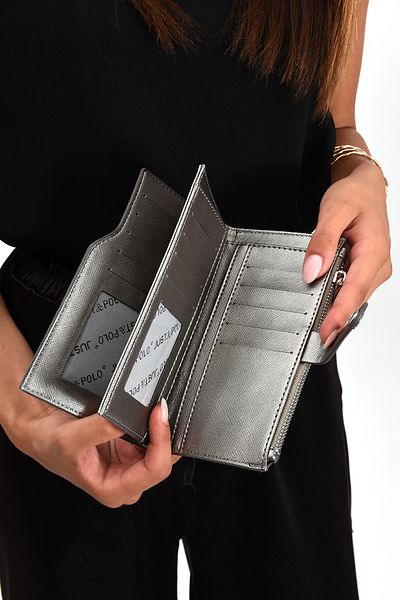 Just Polo Textured Fabric 20 Card Compartment Slim Model Women's Wallet Card Holder