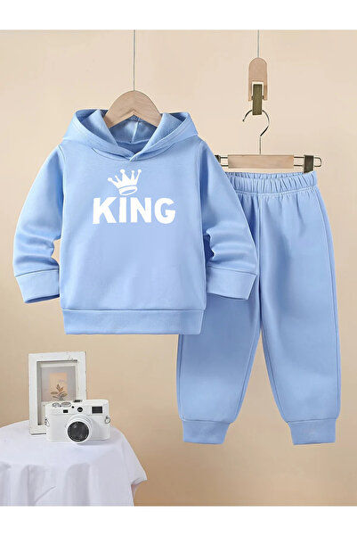 Little Wears King Erkek Çocuklar İçin   3. İplik Compact Sweatshirt & Eşofman Takımı