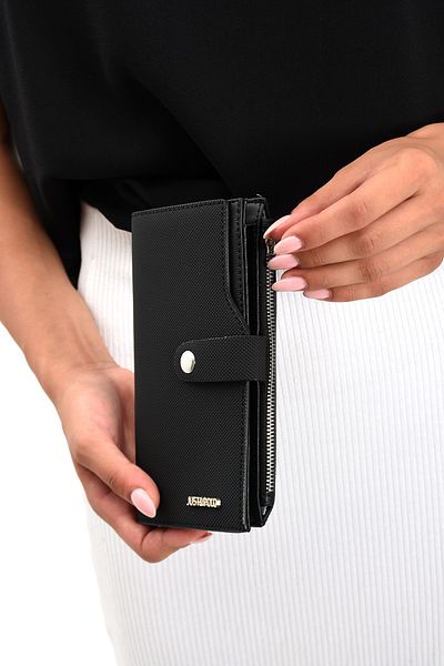 Just Polo Textured Fabric 20 Card Compartment Slim Model Women's Wallet Card Holder