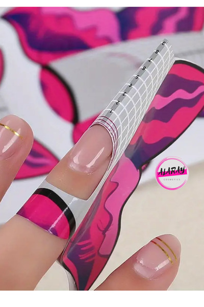 alaraycosmetics Kelebek Protez Tırnak Ve Takma Tırnak Şablonu 50 Adet