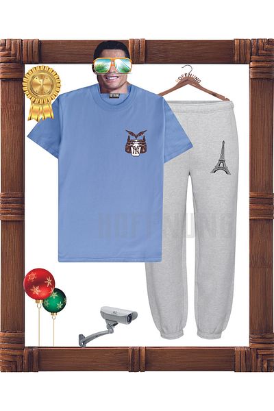 HOFFNUNG Full Pants Blue My Glass Unisex Tracksuit Set