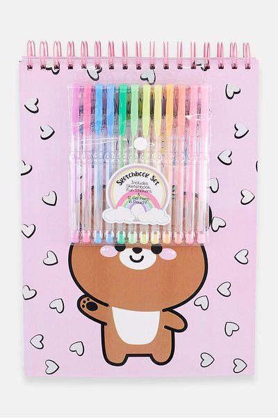 Votum Choose Happy Sketchbook With Sticker Pens, Purple