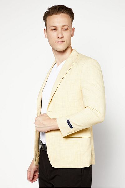 Club Room Men Classic Fit Solid Blazer, Yellow