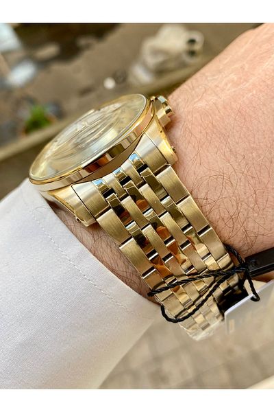 Reward Excellent Steel Men's Wristwatch 5Atm Waterproof Gold Bracelet Gift