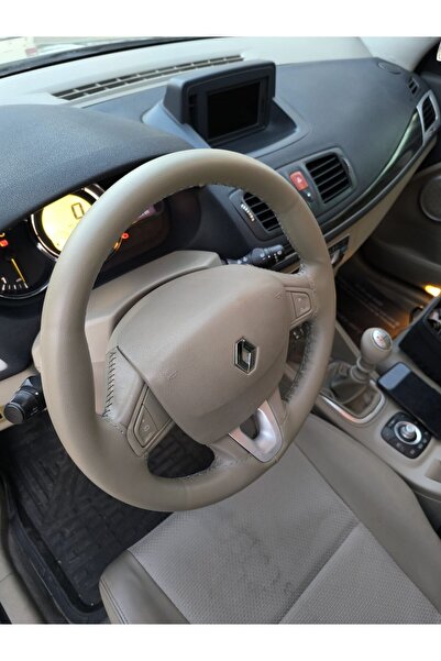 HASBAY Dikişli Direksiyon Kılıfı Fluence Megane 2 Için Gri Dikişli