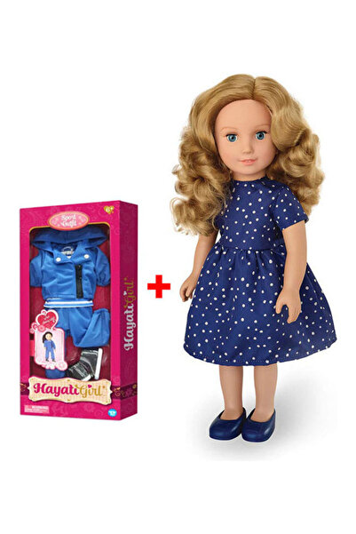 Hayati Girl فستان أزرق رملي مع ملابس رياضية للدمية مجانًا